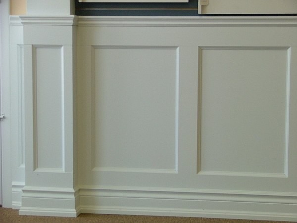 A close up of wainscoting without panels