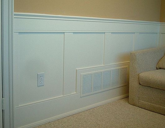Flat panel wainscoting installed in office