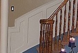 Flexible wainscoting on curved stairs
