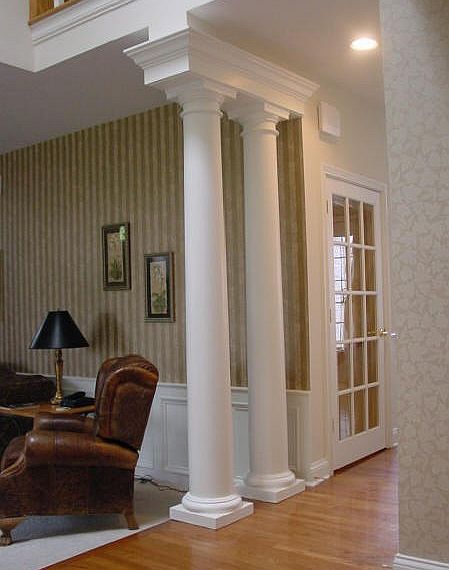 Decorative interior paint grade wood column pillars