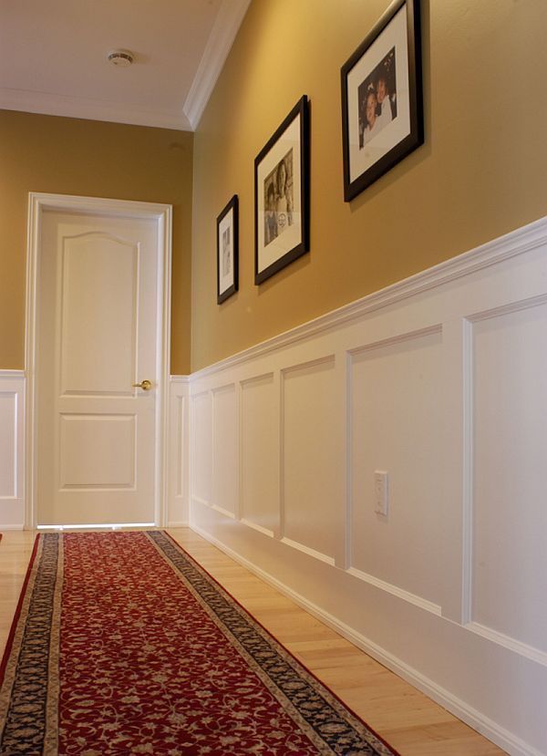 Recessed panelled wainscoting inside a home