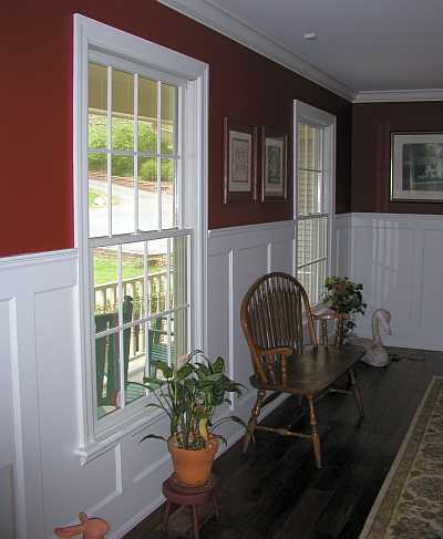 White Tall Wainscoting without panels on painted wall