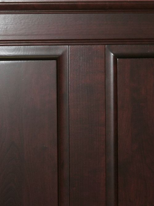 Close up look at hardwood raised panel wainscoting