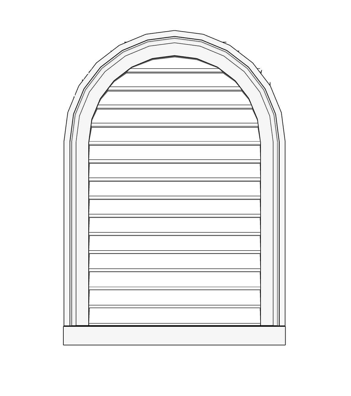 Cathedral Louver - Decorative, Brickmould Style
