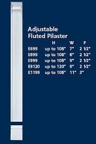 11" x 9' Adjustable Fluted Pilaster