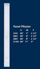 9" x 8' Paneled Pilaster