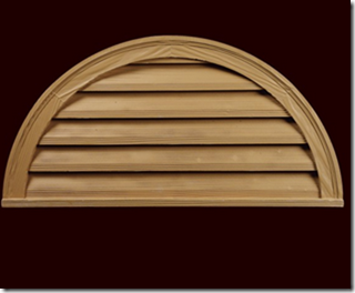 32" Half Round Rough Sawn Functional Louver