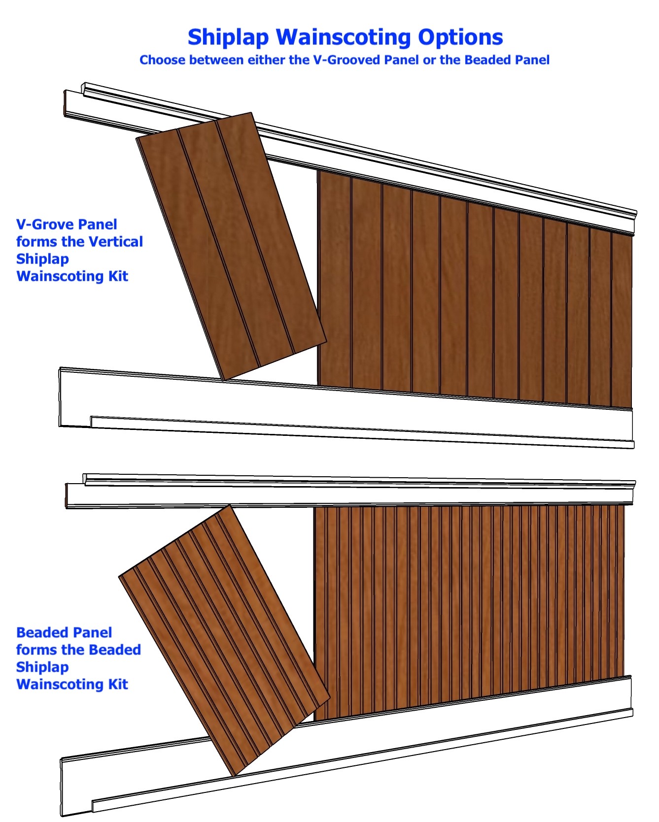 Beaded or Vertical Shiplap - Sample