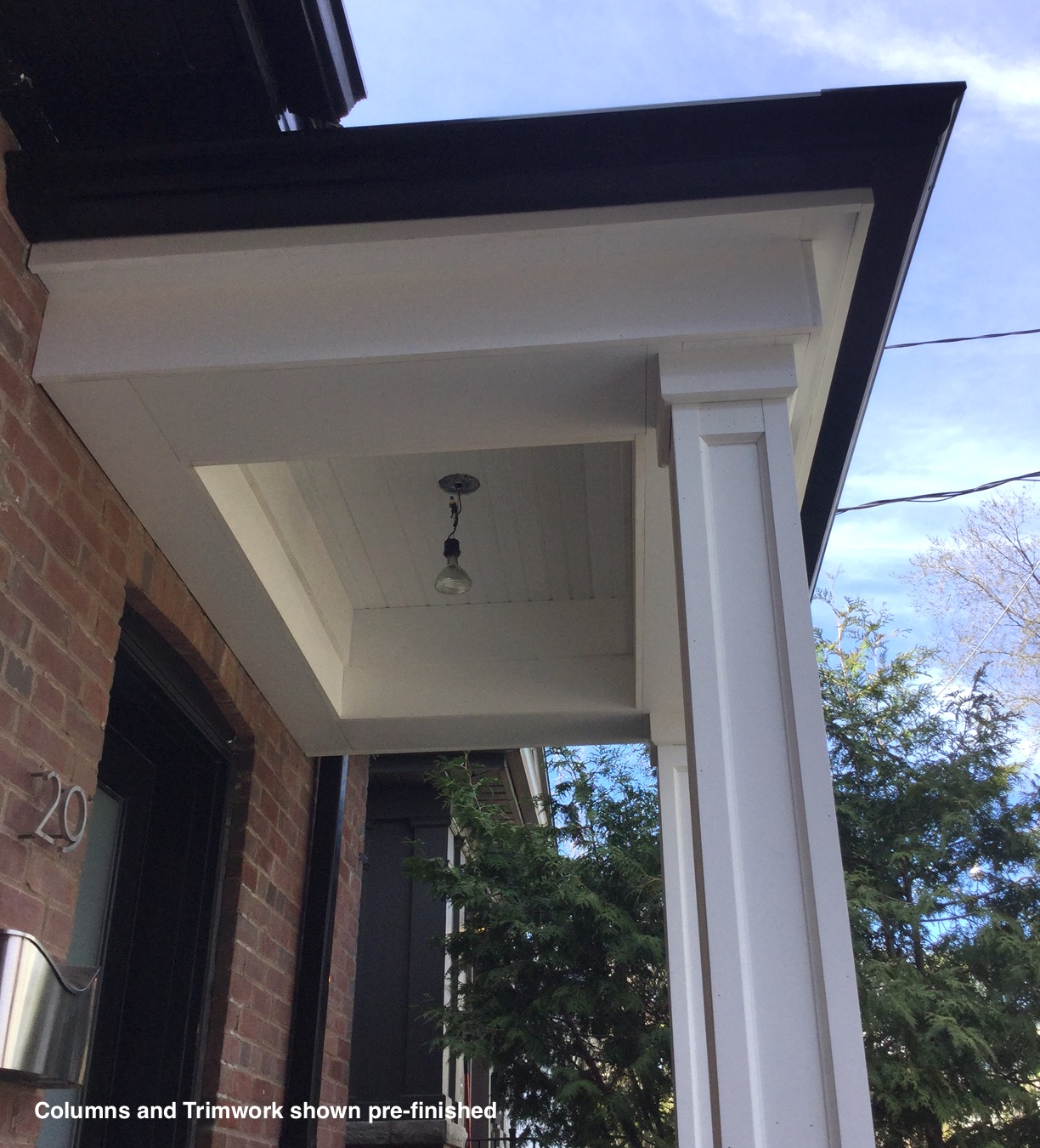 PVC T&G Blind Nail Planks on porch ceiling