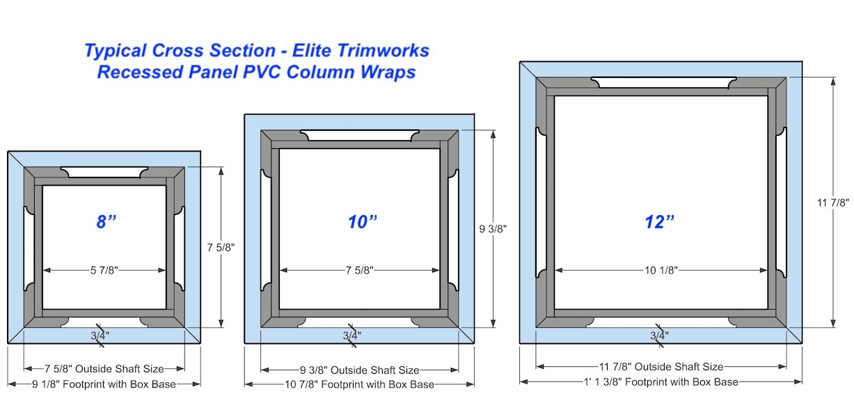 12" RECESSED PVC Column Wrap Kit