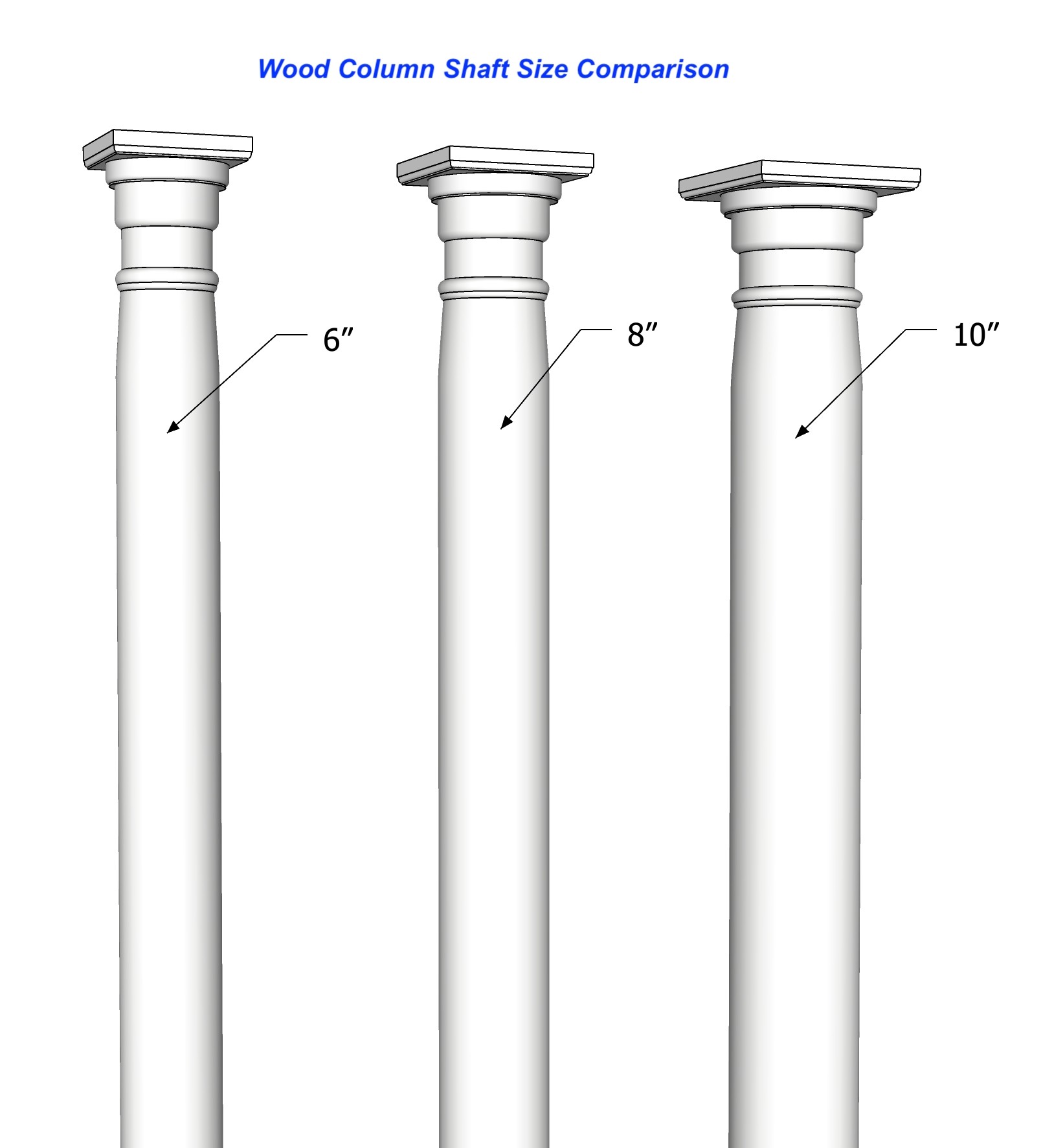 8" Tapered Round Wood Column