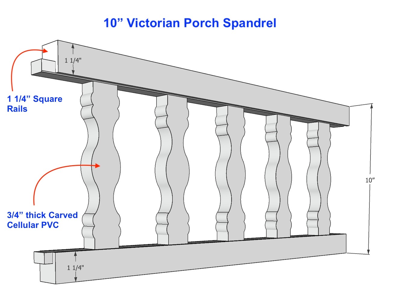 10" Victorian Porch Spandrel