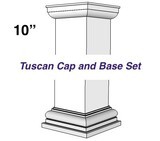 10" Square, Tuscan, Non-Tapered, Base & Capital Set