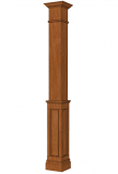 Square HALF Recessed Paneled Hardwood Column