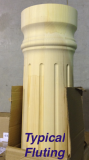 8" x 8' Round, Wood, Tapered Fluted Column