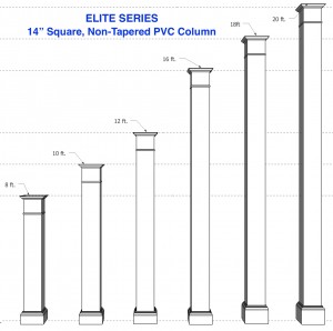 14" x 14” Smooth, Non-Tapered PVC Column