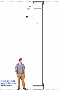 16" x 16” Classic, Non-Tapered PVC Column