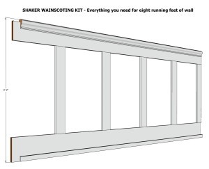 Shaker Paneled Wainscot Kit, 38" High