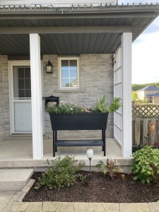A look at installed Vinyl Post Covers at the front of a home