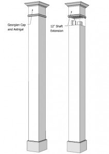 Smooth non-tapered PVC column with extension