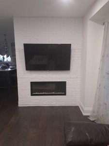 Faux brick wall in white