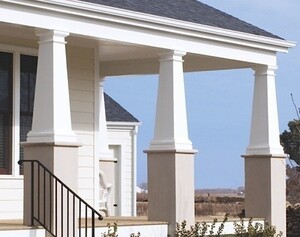 Tapered PVC Column Wraps Around Front Porch