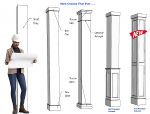 The options available with square fiberglass columns