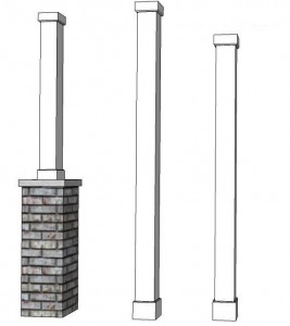 6" Square Fiberglass Column