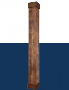 Square rough sawn fiberglass column