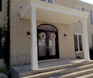 Half Paneled PVC columns at entrance of home