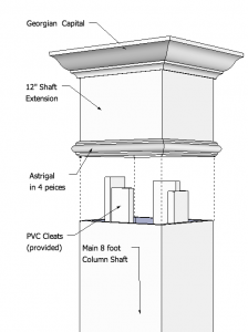 Smooth, PVC Column Extension
