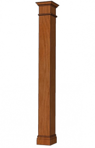 Square Hardwood Column with Box base and Georgian Cap
