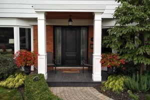 Half Panelled PVC column wraps framing front door