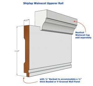 Upper Rail for Shiplap Wainscoting