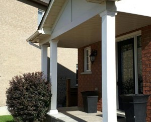 Square Fibreglass columns on exterior of home