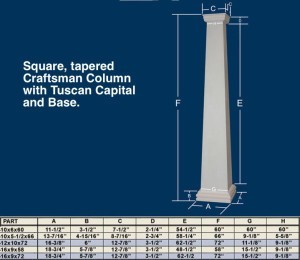 12-10-72 Square, Tapered, FRP Column