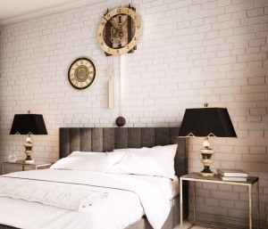 White brick wall panels creating the look of brick on a wall