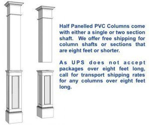 8" Half Paneled, PVC Column