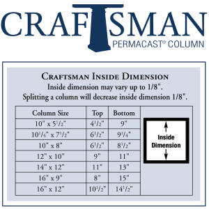 14/12 HB&G PermaCast Craftsman Column 9' High