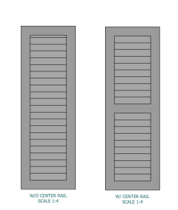 Louvered Center Rail shutters - Fypon