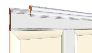 A look at the top rail of raised panel wainscoting