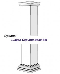 The optional Tuscan cap and base set