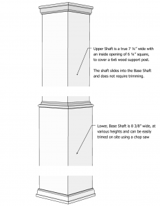 Tall Telescopic Porch Column Cover for 6" Post