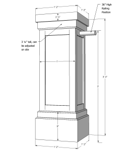 14" Shaker Panel PVC Pedestal