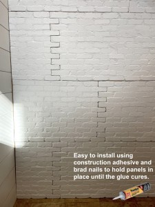 A look at how to install brick wall panels with brad nails and adhesive