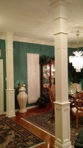 A look at the installed square half panelled, half fluted column