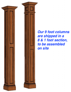 Square, FULL Recessed Paneled Hardwood Column