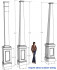 A comparison of heights between columns and an average person