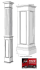 Square half fluted, half panelled column