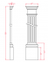 8" x 8' Fluted Pilaster (no Backboard)